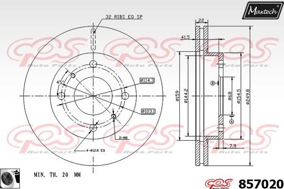 Maxtech 70200260 - Ремкомплект, тормозной суппорт autosila-amz.com