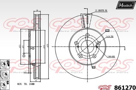 Maxtech 72945003 - Поршень, корпус скобы тормоза autosila-amz.com