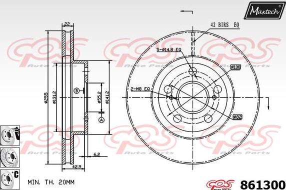 Maxtech 875002 - Тормозной диск autosila-amz.com