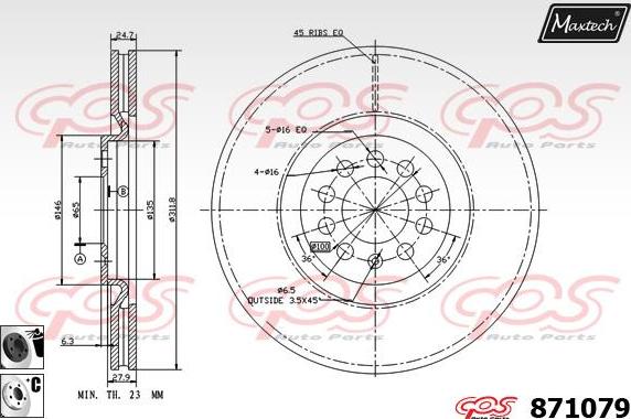 Maxtech 71810045 - Направляющий болт, корпус скобы тормоза autosila-amz.com