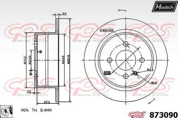 Maxtech 71810086 - Направляющий болт, корпус скобы тормоза autosila-amz.com