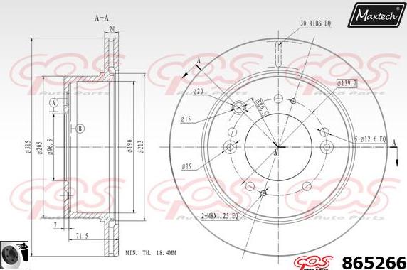 Maxtech 71810080 - Направляющий болт, корпус скобы тормоза autosila-amz.com