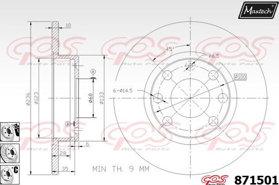 Maxtech 883410 - Тормозной диск autosila-amz.com