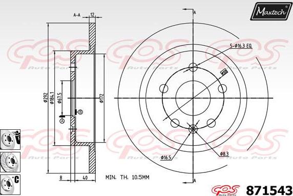 Maxtech 72944034 - Поршень, корпус скобы тормоза autosila-amz.com