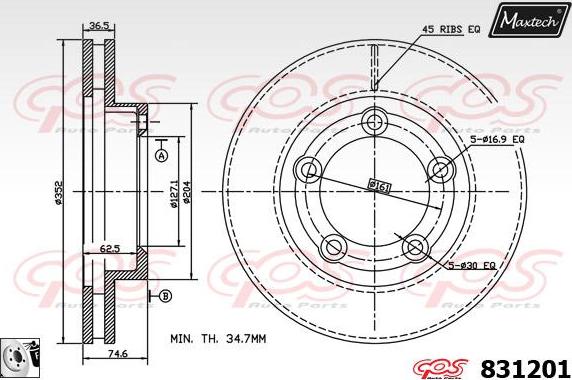 Maxtech 72940045 - Поршень, корпус скобы тормоза autosila-amz.com