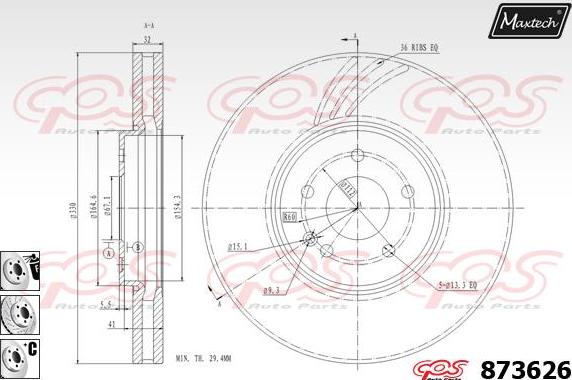 Maxtech 821263 - Тормозной диск autosila-amz.com