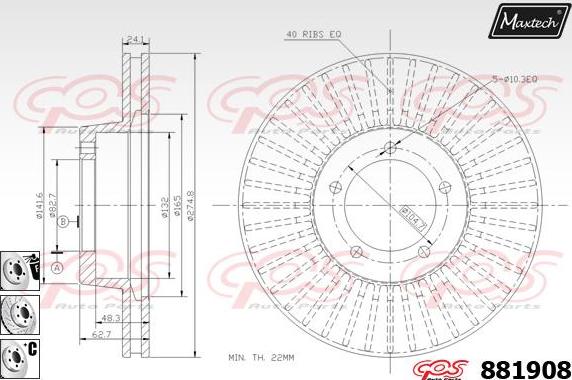 Maxtech 873557 - Тормозной диск autosila-amz.com