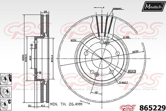 Maxtech 72943008 - Поршень, корпус скобы тормоза autosila-amz.com