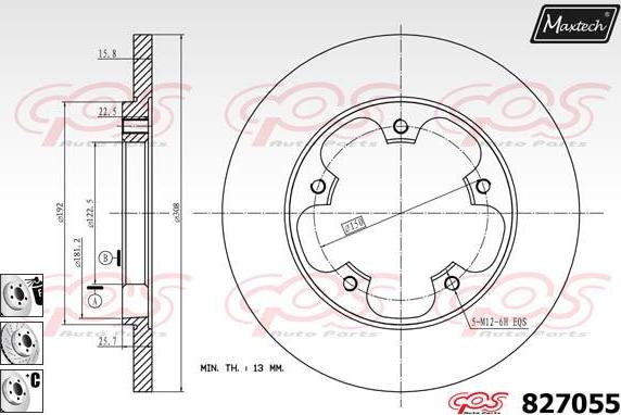 Maxtech 821192 - Тормозной диск autosila-amz.com