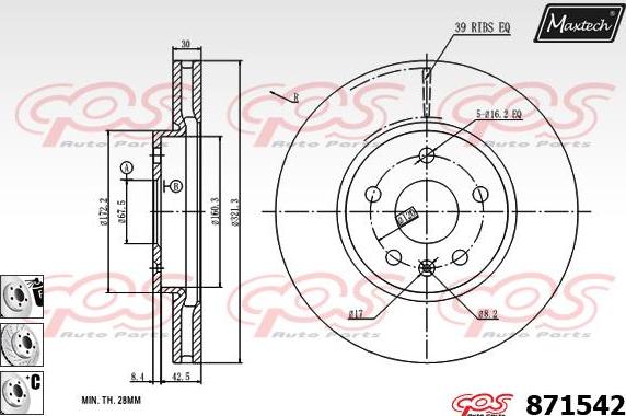 Maxtech 857075 - Тормозной диск autosila-amz.com