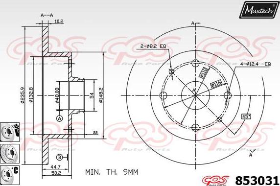 Maxtech 72954019 - Поршень, корпус скобы тормоза autosila-amz.com