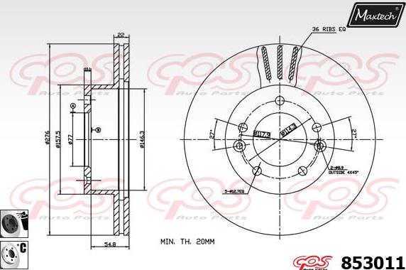 Maxtech 72954034 - Поршень, корпус скобы тормоза autosila-amz.com