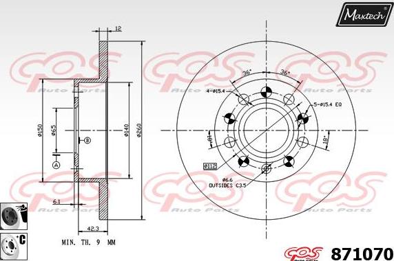 Maxtech 72952003 - Поршень, корпус скобы тормоза autosila-amz.com