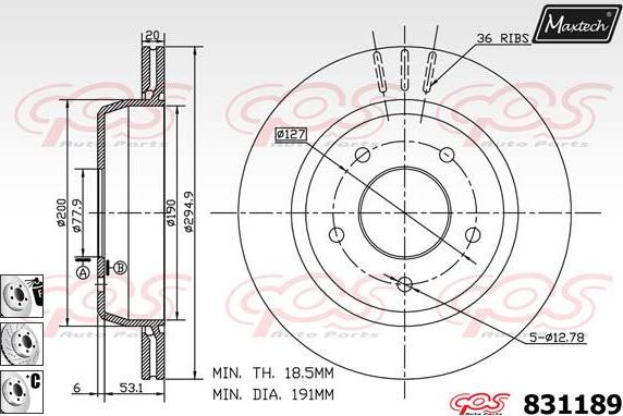 Maxtech 72960048 - Поршень, корпус скобы тормоза autosila-amz.com