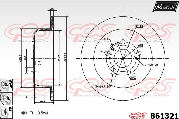 Maxtech 72934003 - Поршень, корпус скобы тормоза autosila-amz.com