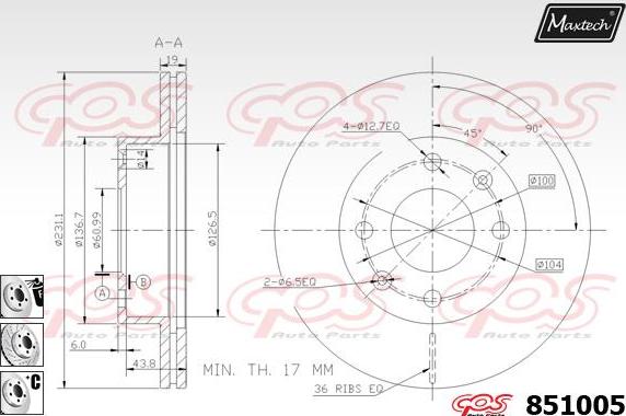 Maxtech 851011 - Тормозной диск autosila-amz.com