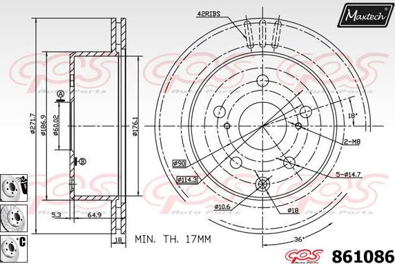 Maxtech 865520 - Тормозной диск autosila-amz.com