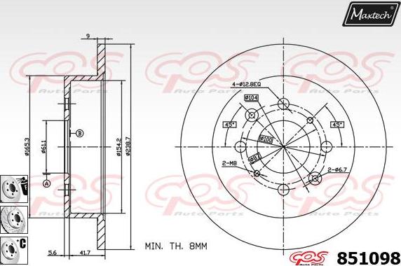 Maxtech 871518 - Тормозной диск autosila-amz.com