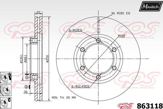 Maxtech 72938042 - Поршень, корпус скобы тормоза autosila-amz.com