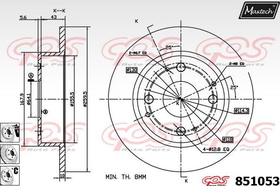 Maxtech 871513 - Тормозной диск autosila-amz.com