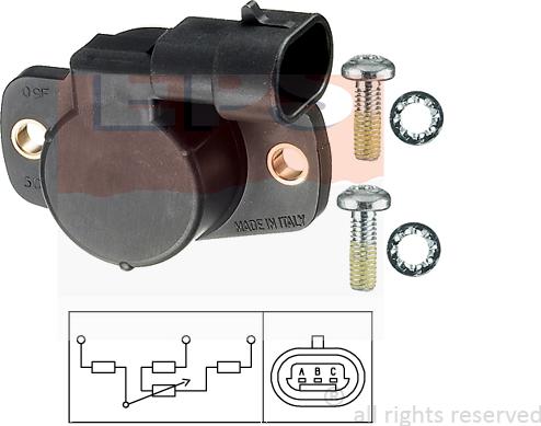 MDR EPS-1995 001 - Датчик, положение дроссельной заслонки autosila-amz.com