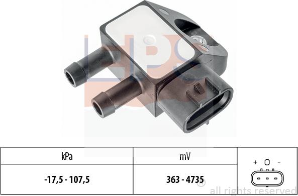 MDR EPS-1993 342 - Датчик, давление выхлопных газов autosila-amz.com