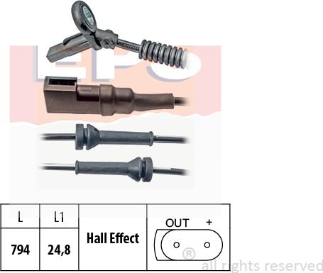 MDR EPS-1960 151 - Датчик ABS, частота вращения колеса autosila-amz.com