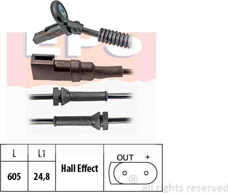 MDR EPS-1960 152 - Датчик ABS, частота вращения колеса autosila-amz.com