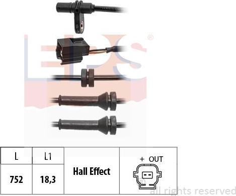 MDR EPS-1960 232 - Датчик ABS, частота вращения колеса autosila-amz.com