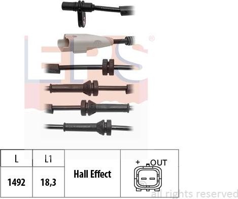 MDR EPS-1960 229 - Датчик ABS, частота вращения колеса autosila-amz.com