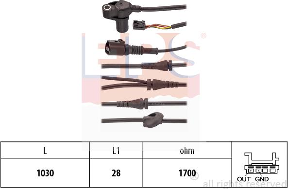 MDR EPS-1962 124 - Датчик ABS, частота вращения колеса autosila-amz.com