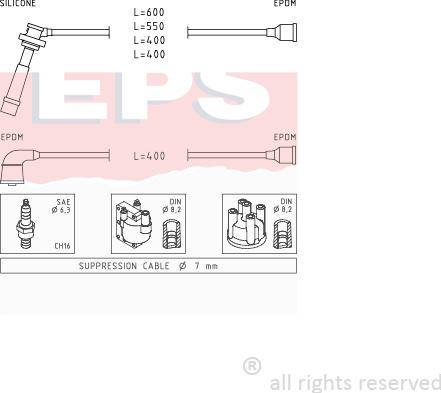 MDR EPS-1499 028 - Комплект проводов зажигания autosila-amz.com