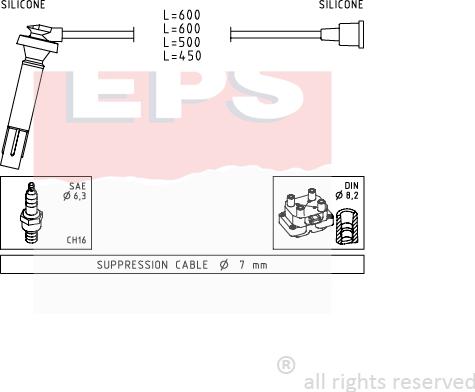MDR EPS-1499 100 - Комплект проводов зажигания autosila-amz.com