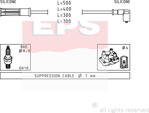 MDR EPS-1499 244 - Комплект проводов зажигания autosila-amz.com