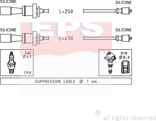 MDR EPS-1499 241 - Комплект проводов зажигания autosila-amz.com