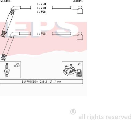 MDR EPS-1499 208 - Комплект проводов зажигания autosila-amz.com