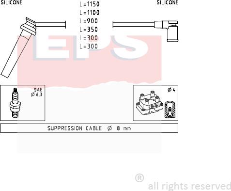 MDR EPS-1499 214 - Комплект проводов зажигания autosila-amz.com