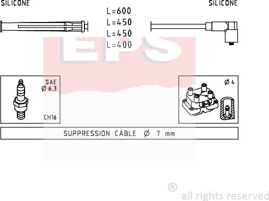 MDR EPS-1499 230 - Комплект проводов зажигания autosila-amz.com