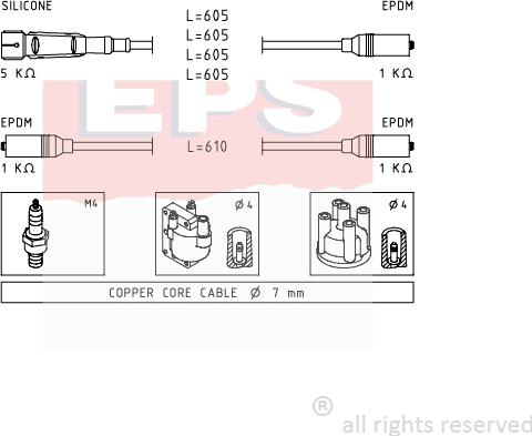 MDR EPS-1500 965 - Комплект проводов зажигания autosila-amz.com