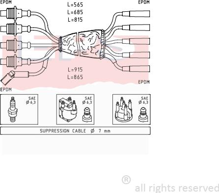 MDR EPS-1500 491 - Комплект проводов зажигания autosila-amz.com