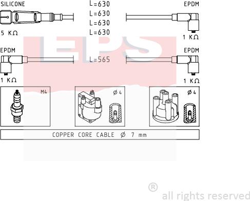 MDR EPS-1500 493 - Комплект проводов зажигания autosila-amz.com