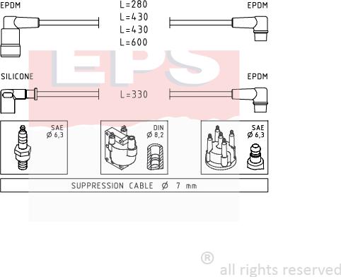 MDR EPS-1500 417 - Комплект проводов зажигания autosila-amz.com