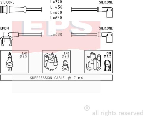 MDR EPS-1500 539 - Комплект проводов зажигания autosila-amz.com