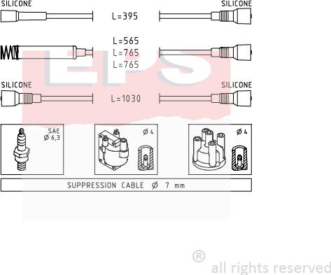MDR EPS-1500 527 - Комплект проводов зажигания autosila-amz.com