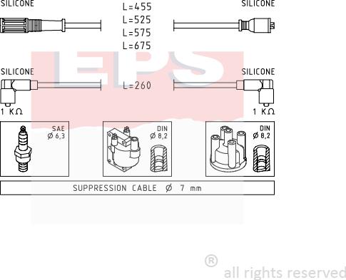 MDR EPS-1500 692 - Комплект проводов зажигания autosila-amz.com