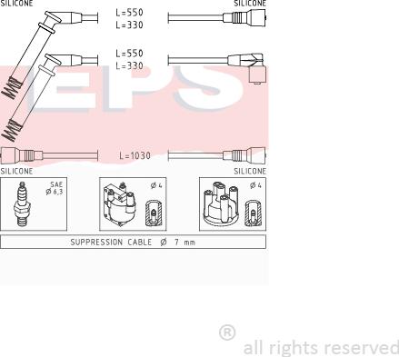 MDR EPS-1500 689 - Комплект проводов зажигания autosila-amz.com