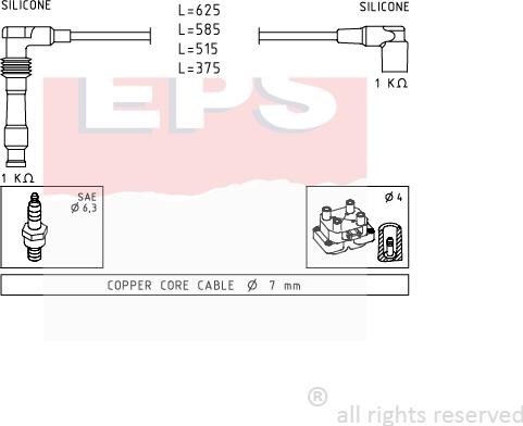 MDR EPS-1500 688 - Комплект проводов зажигания autosila-amz.com