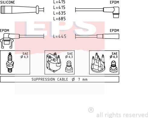 MDR EPS-1500 801 - Комплект проводов зажигания autosila-amz.com