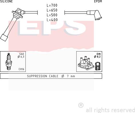 MDR EPS-1500 884 - Комплект проводов зажигания autosila-amz.com