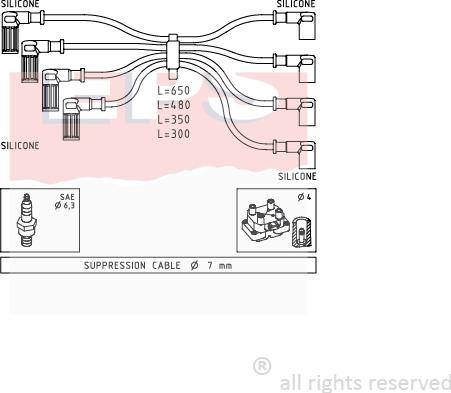 MDR EPS-1500 888 - Комплект проводов зажигания autosila-amz.com